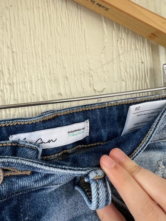 Kancan Distressed Denim Shorts Size 29 | High Rise Raw Hem Cutoff Jean Shorts - Picture 2 of 3